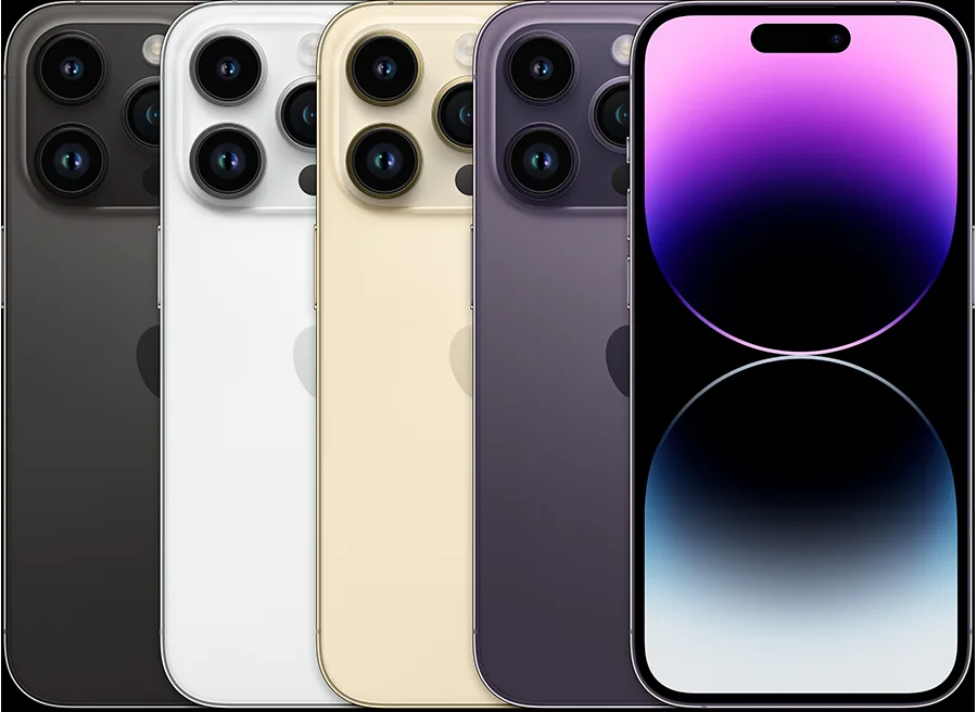 Imagem de referência da linha iPhone 14 Pro