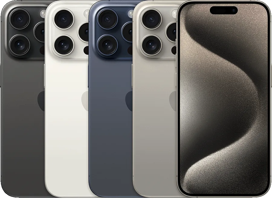 Imagem de referência da linha iPhone 15 Pro
